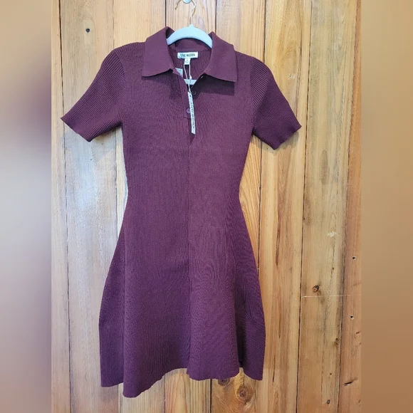 Purple Collared Knit Dress - Picture 2 of 10